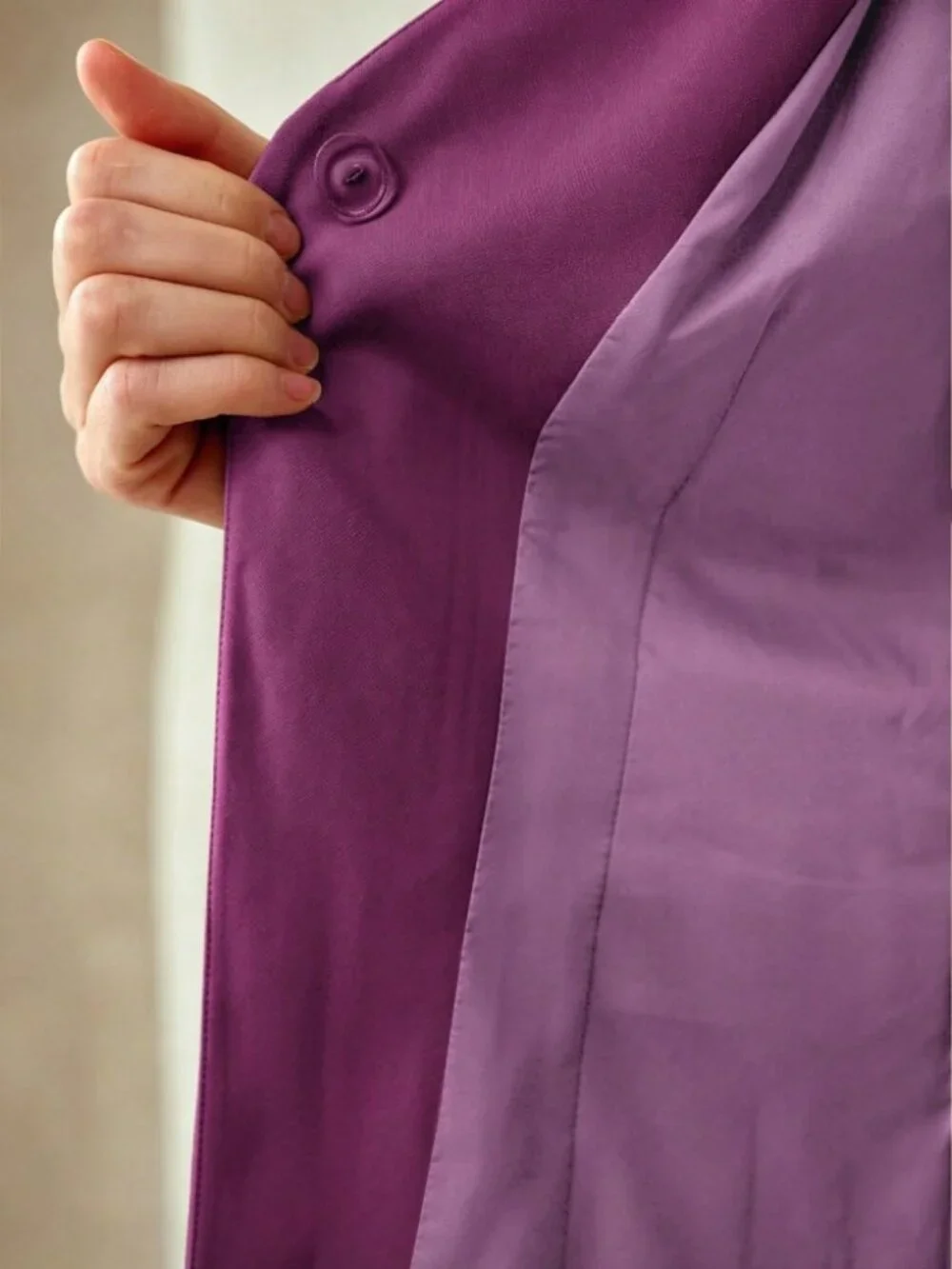 Plum Purple V-Neck Vest & Wide Leg Pants Set